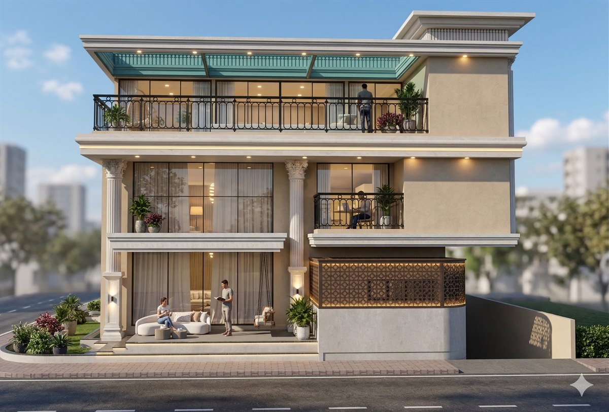 Classical Bungalow Architectural Design in Wakad Pune