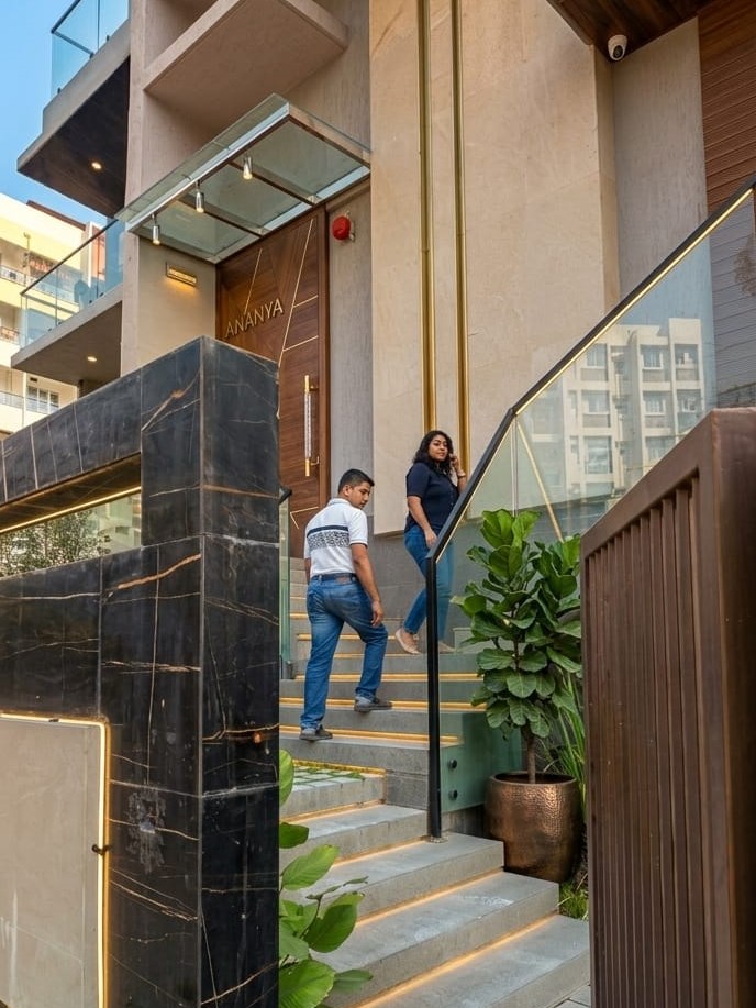 Luxury Bungalow Entrance Steps and Door Design in Pune